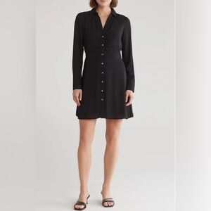 DR2 Gathered Front Long Sleeve Shirtdress NWT